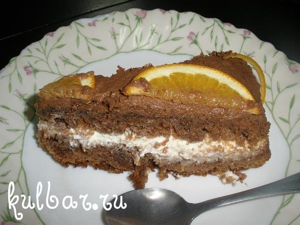 Апельсиновый торт в разрезе фото